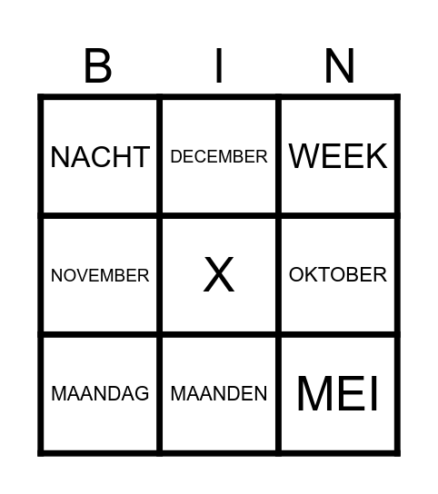 DE TIJD Bingo Card