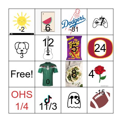 Multi-step Loteria Bingo Card