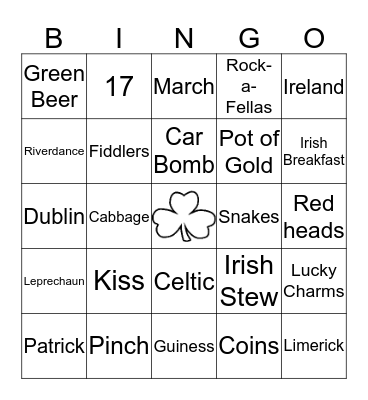 St. Patrick's Day Bingo Card