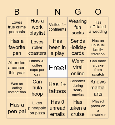 October Remote LPS Bingo Card