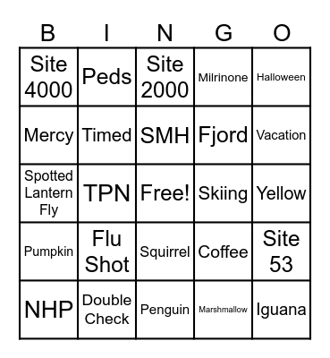 Pharmacy Week Bingo Card