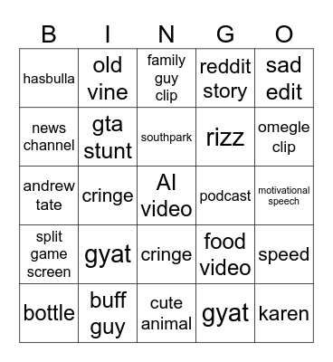 nintendo Bingo Card