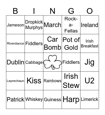 St. Patrick's Day Bingo Card