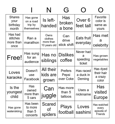 Walmart People BINGO! Bingo Card