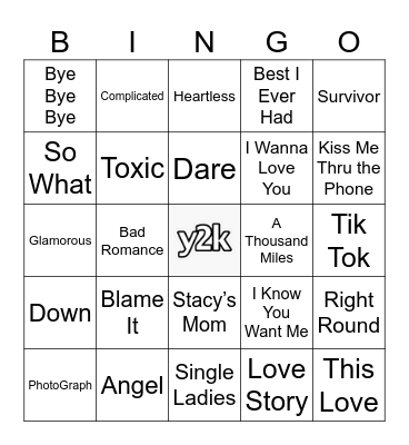 So Many 00's Bingo Card