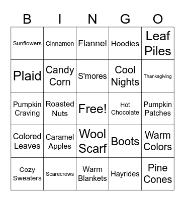 It's Fall! Bingo Card