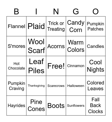 It's Fall! Bingo Card