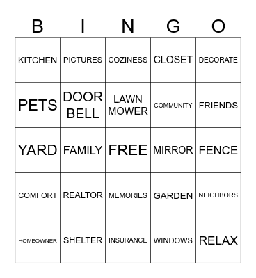 COCLT HOUSE BINGO Card