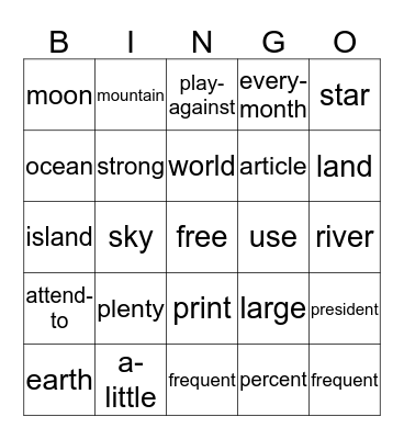 Bingo Card