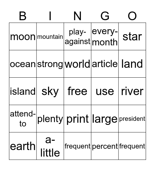 Bingo Card