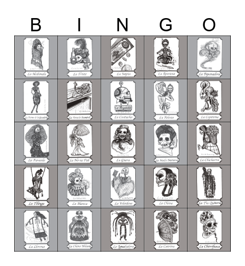 50 Deaths Loteria 1 Bingo Card