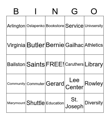 CAB Bingo Card