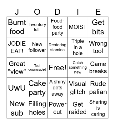 CosyWithJodie Bingo Card