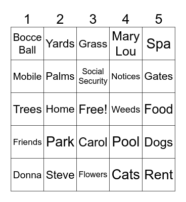 Pueblo Fun Find Game! Bingo Card