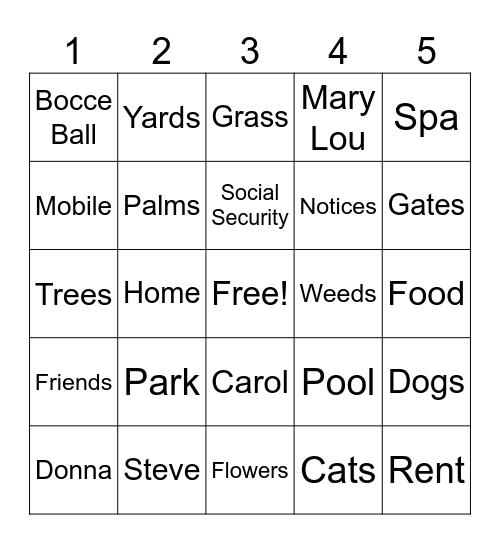 Pueblo Fun Find Game! Bingo Card