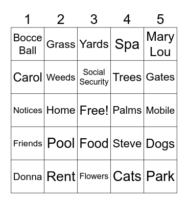 Pueblo Fun Find Game! Bingo Card