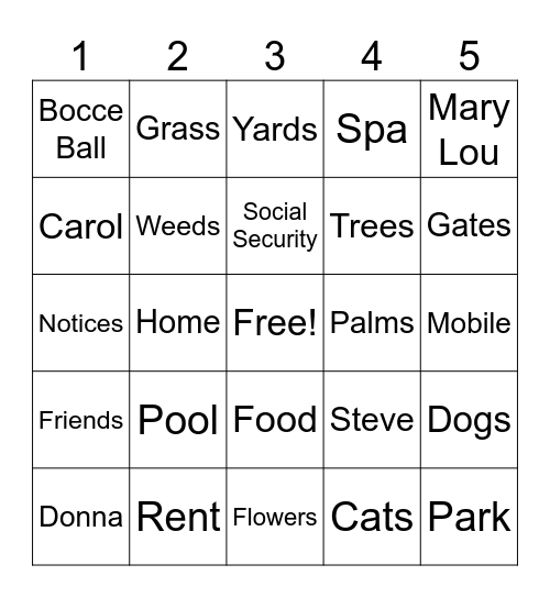 Pueblo Fun Find Game! Bingo Card
