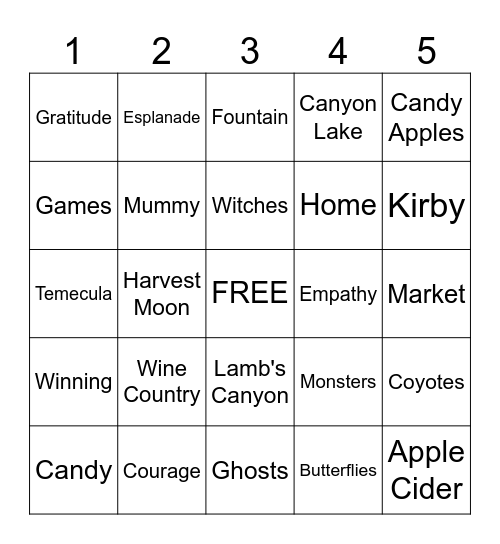 Pueblo Fun Find Game! #4 Bingo Card