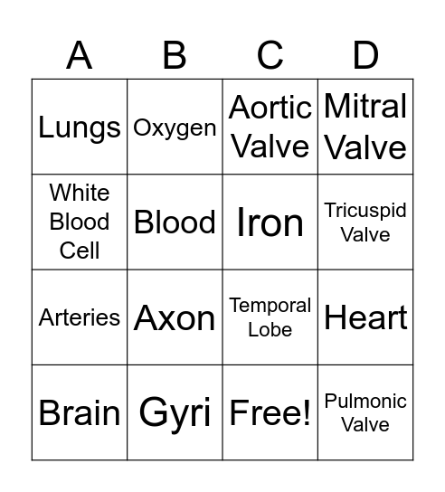 Science Bingo Card