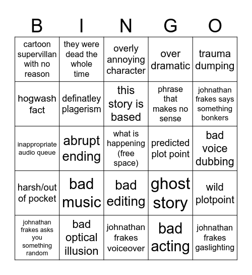 beyond belief Bingo Card