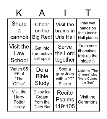 Cornell BINGO Card