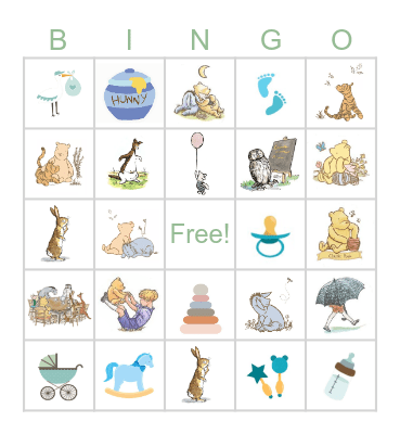 Olivia's Hundred Acre Wood Bingo Card