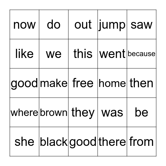 Quarter 4 Bingo Card