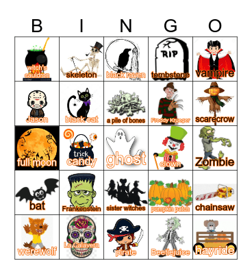 Halloween Loteria Bingo Card