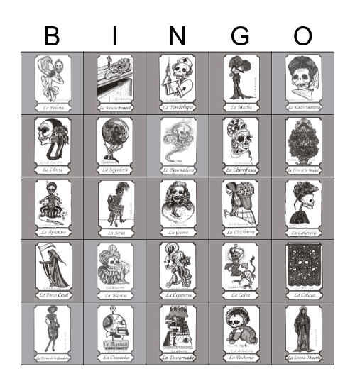 50 Deaths Loteria 3 Bingo Card
