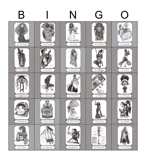 50 Deaths Loteria 4 Bingo Card