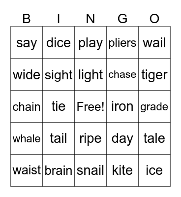 long a,i Bingo Card