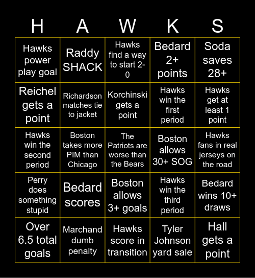 SCH Bingo Card