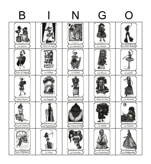 100 Deaths Loteria 1 Bingo Card