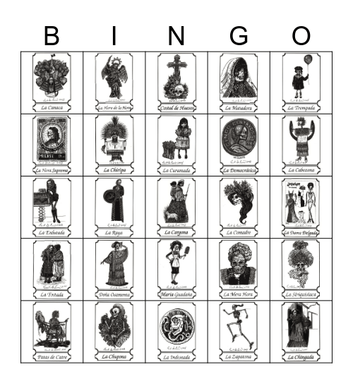 100 Deaths Loteria 2 Bingo Card