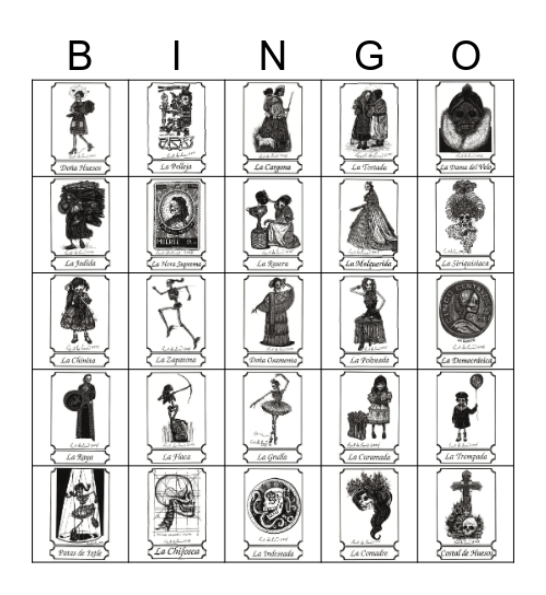 100 Deaths Loteria 4 Bingo Card