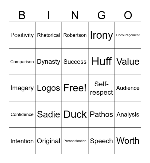 Focusing Event - Olivia Tamblyn Bingo Card
