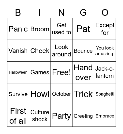 Halloween Bingo Card