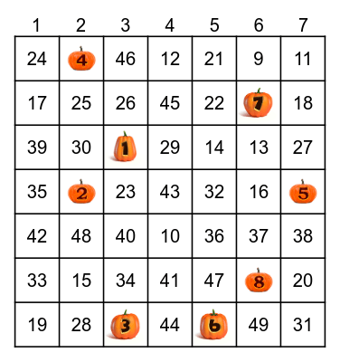 Halloween Bingo Card