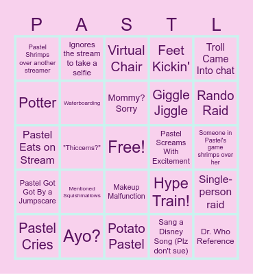 Past'l Bingo! Bingo Card
