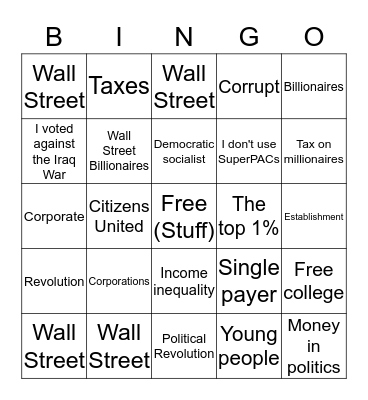 Bernie Bingo  Bingo Card