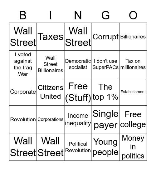 Bernie Bingo  Bingo Card