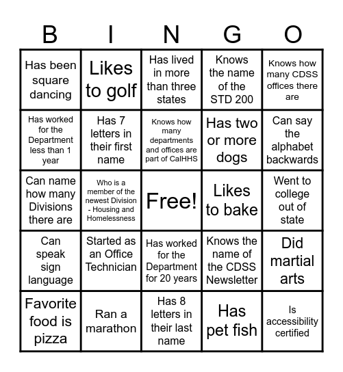 Leadership Forum Bingo Card