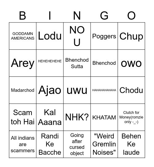 Evaki Bingo Card Bingo Card