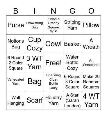 Make Granny Square Bingo Card