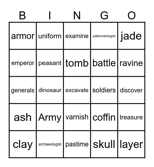 Review VOCAB Unit 3+4 Bingo Card