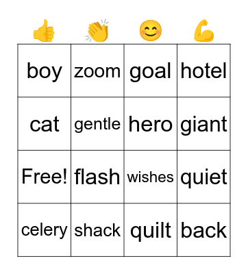 Spelling Rule Bingo Card