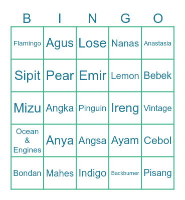 Angga Bingo Card
