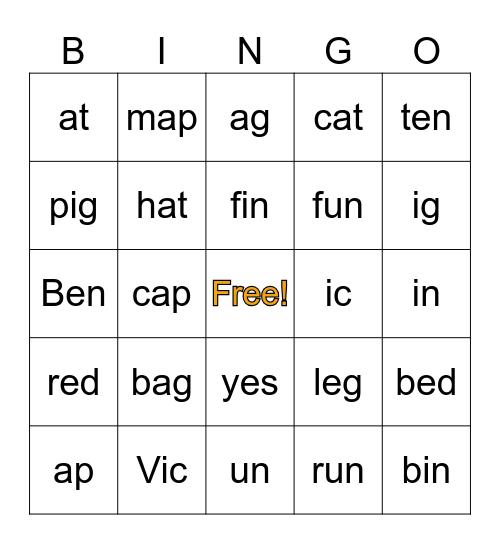 Classroom 11 Open Lesson Bingo Card
