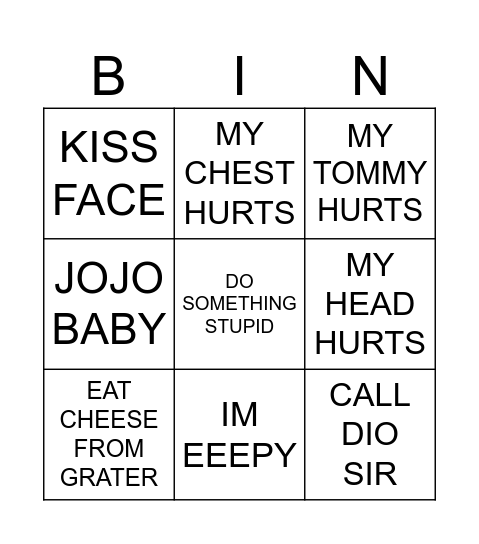 Hange Bingo Card