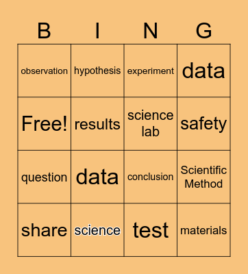 Using a Bunsen Burner Bingo Card